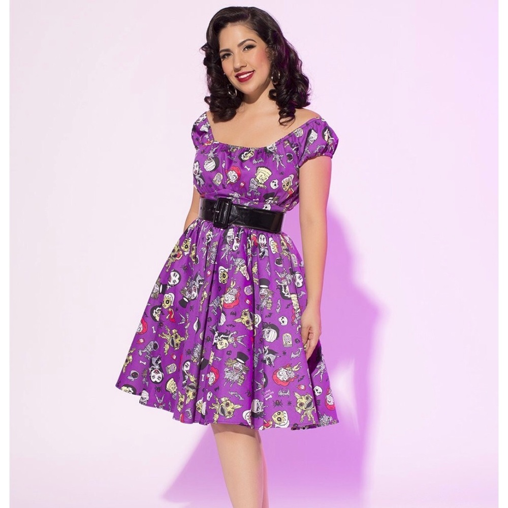 Monster Mayhem Peasant Dress by Pinup Couture
